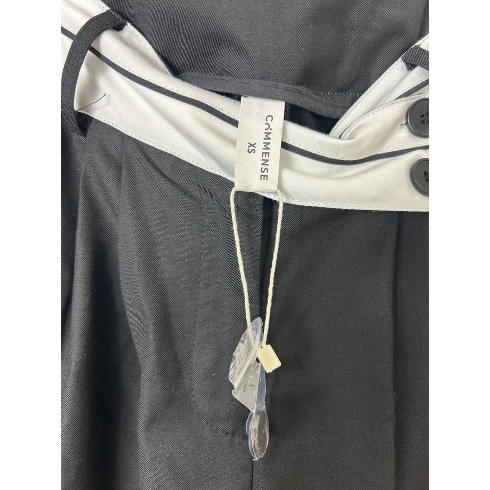 Commense NWT Asymmetrical Contrast Waistband Wide Leg Dress Pants Black XS - Picture 8 of 10